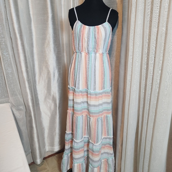 Jessica Simpson Pastel Striped Maxi Dress - Picture 1 of 5